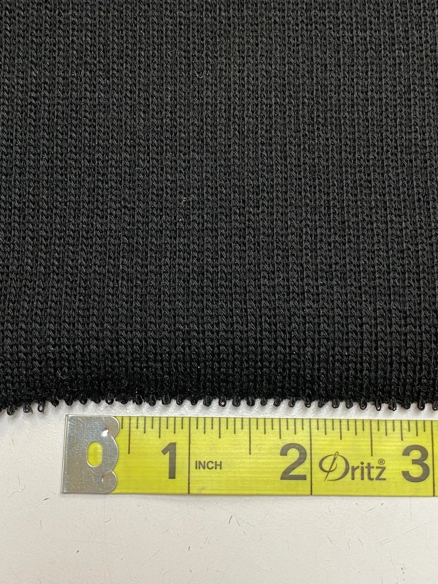 22" Heavyweight Tubular Rib Knit - Black (By the 1/2 Yard)