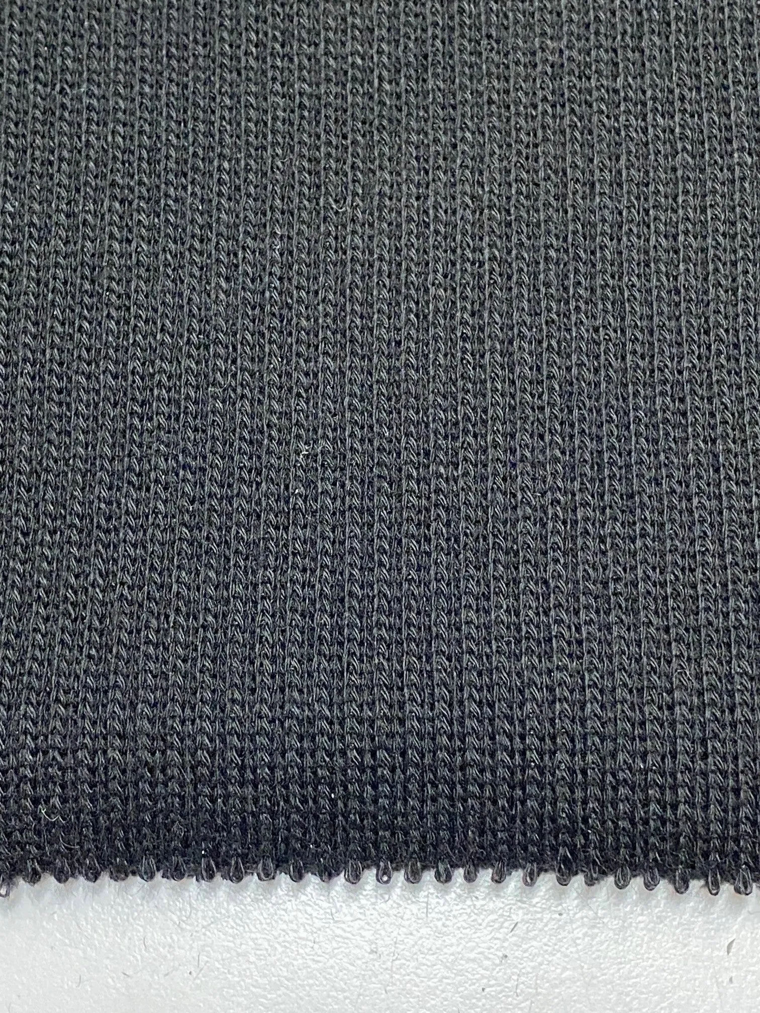 22" Heavyweight Tubular Rib Knit - Black (By the 1/2 Yard)