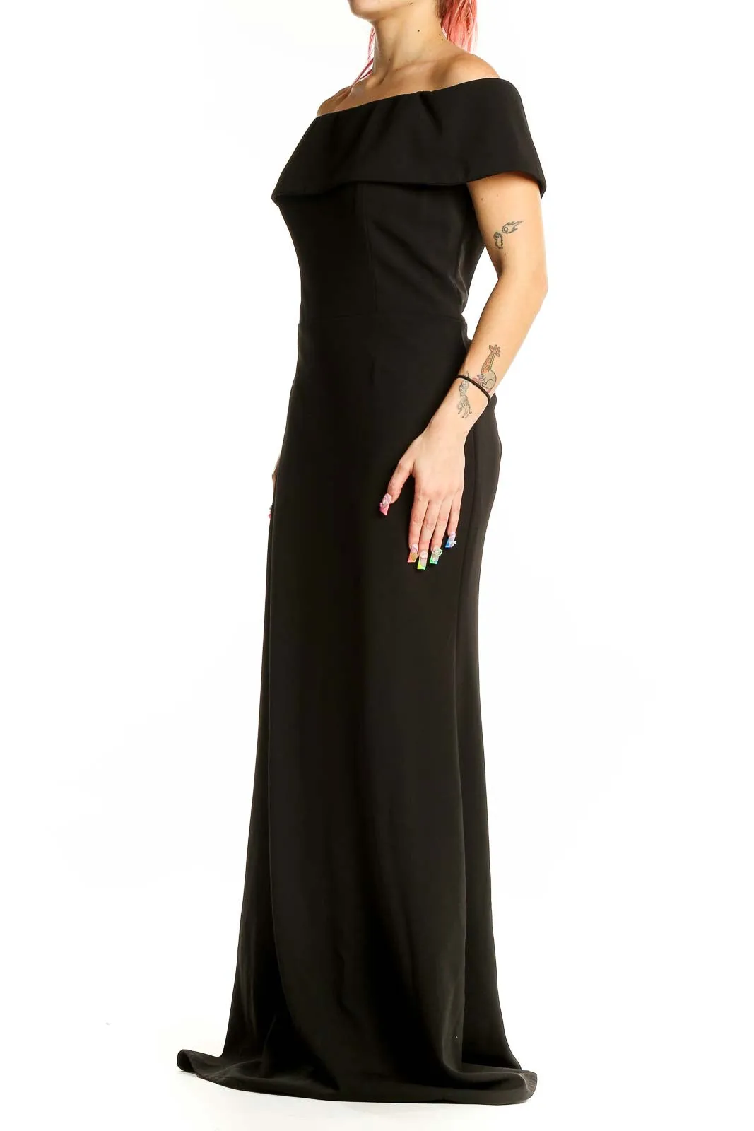 Black Off-Shoulder Mermaid Evening Gown