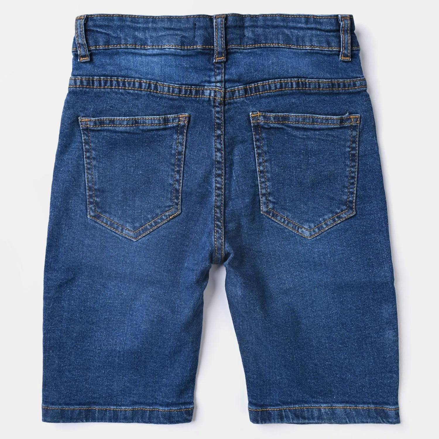 Boys Denim Stretch Short Basic-Mid Blue