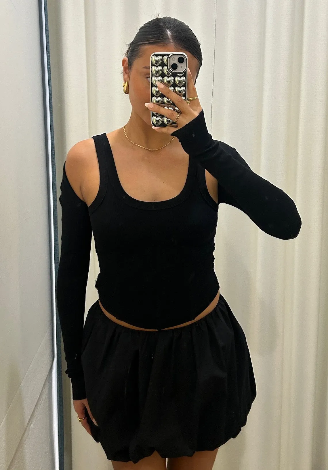 BUBBLE MICRO SKIRT BLACK