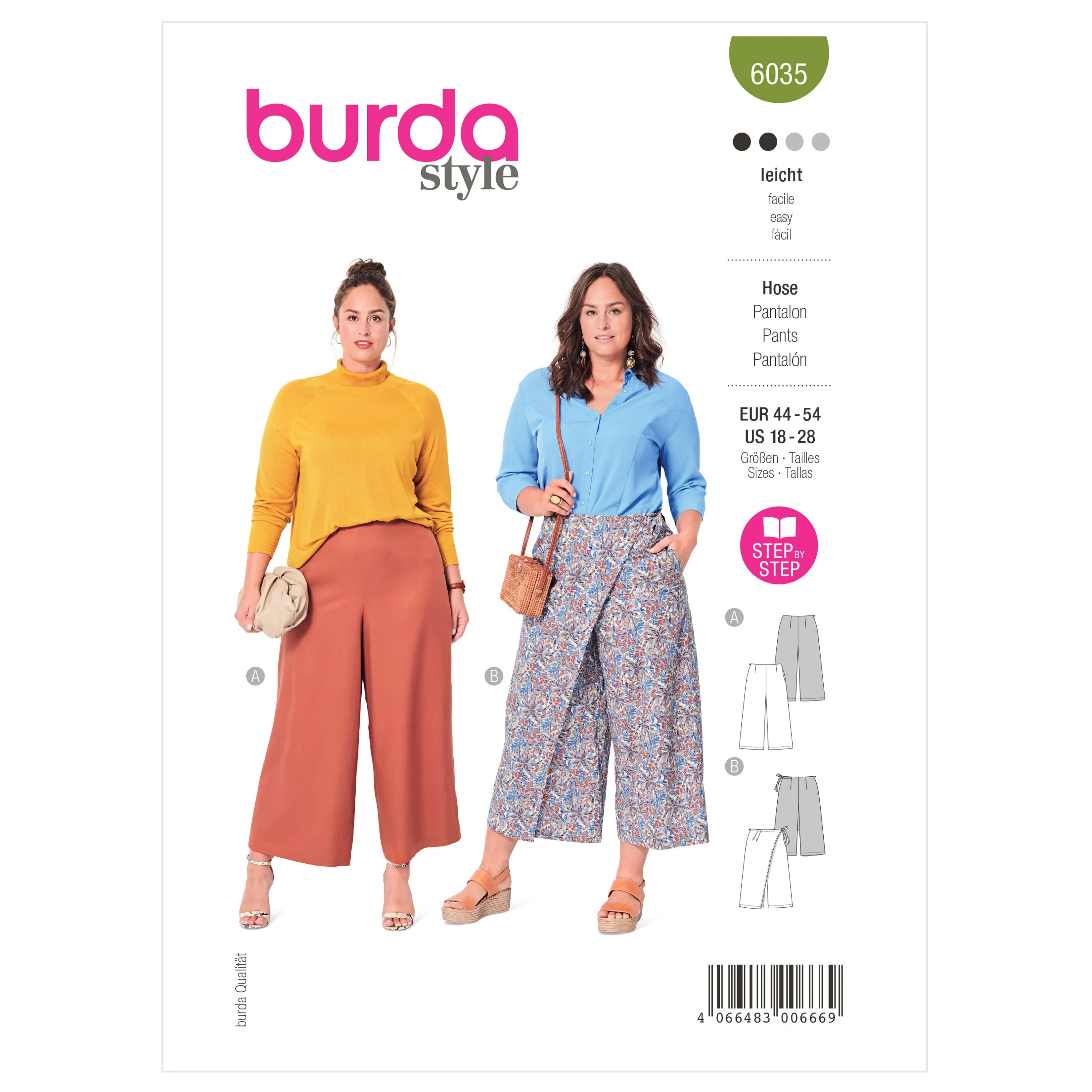 Burda Pattern 6035 Plus Size Skirt/Pants