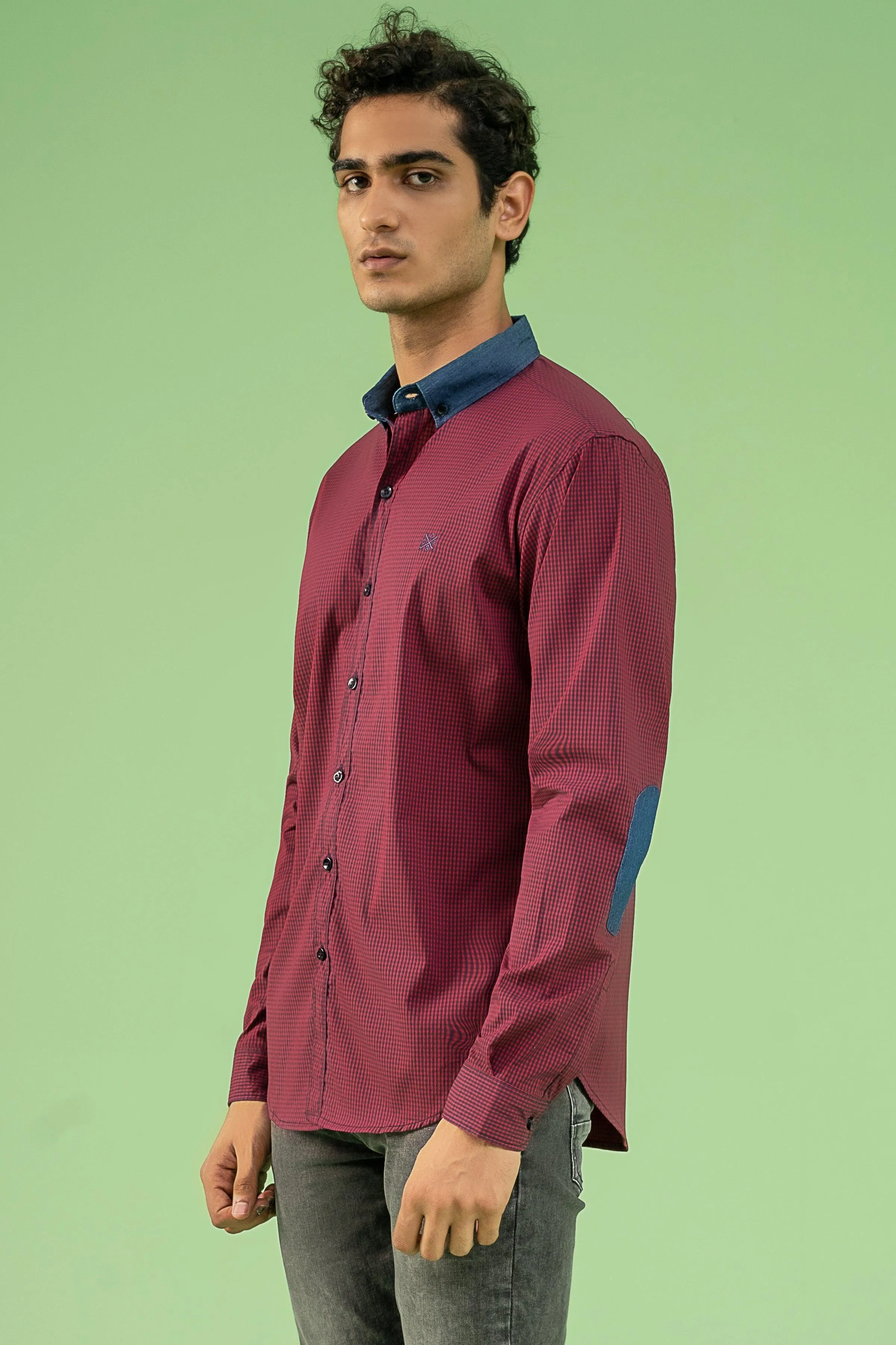 CASUAL SHIRT MAROON NAVY