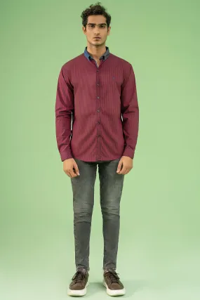 CASUAL SHIRT MAROON NAVY