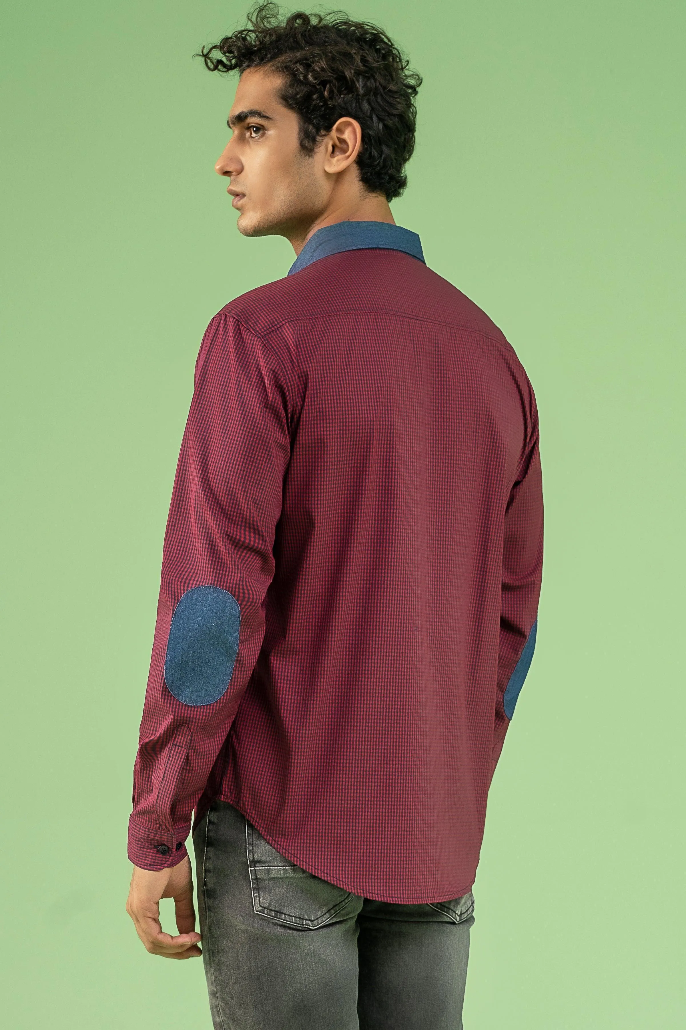 CASUAL SHIRT MAROON NAVY