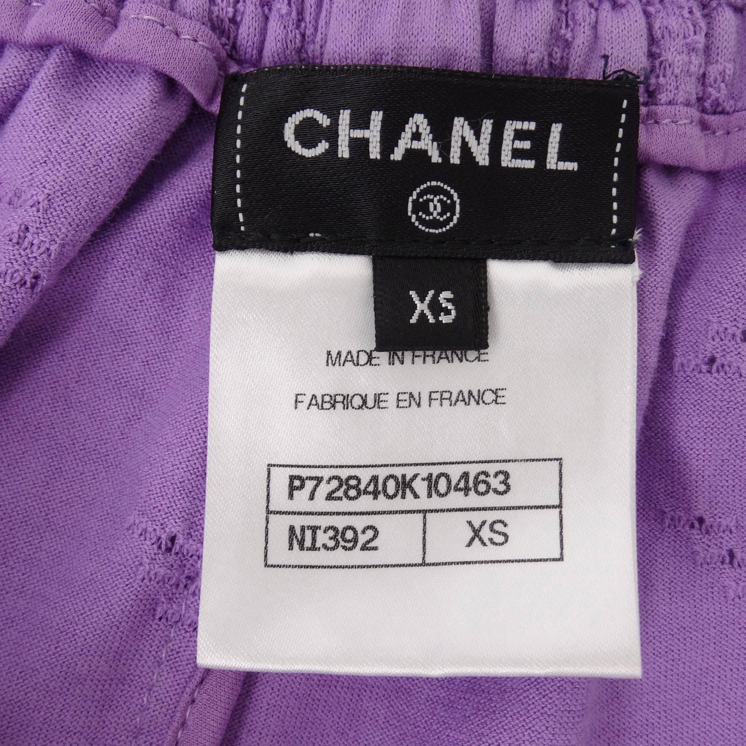 Chanel 2022 Purple CC Logo Faux Pearl Shorts