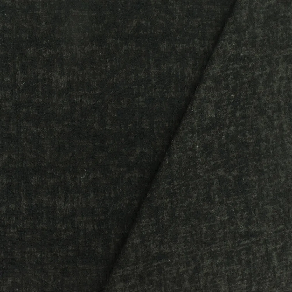 Deepest Blue-Black-Gray Abstract Texture Stretch Double Knit Fabric