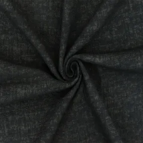 Deepest Blue-Black-Gray Abstract Texture Stretch Double Knit Fabric