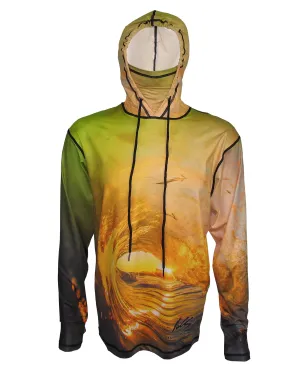 Golden Wave Lightweight Ocean Graphic Hoodie