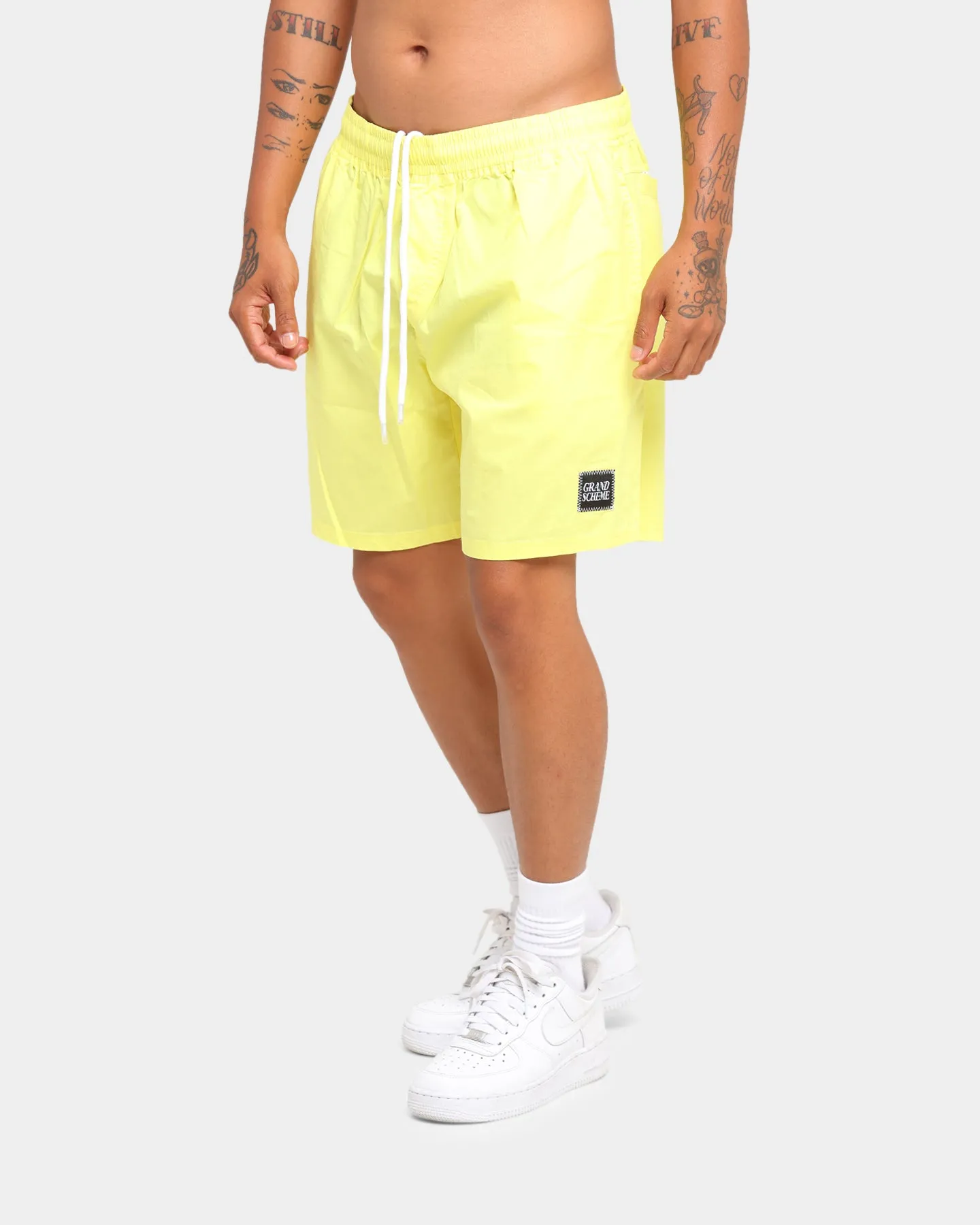 Grand Scheme Wobbly Swim Shorts Yellow