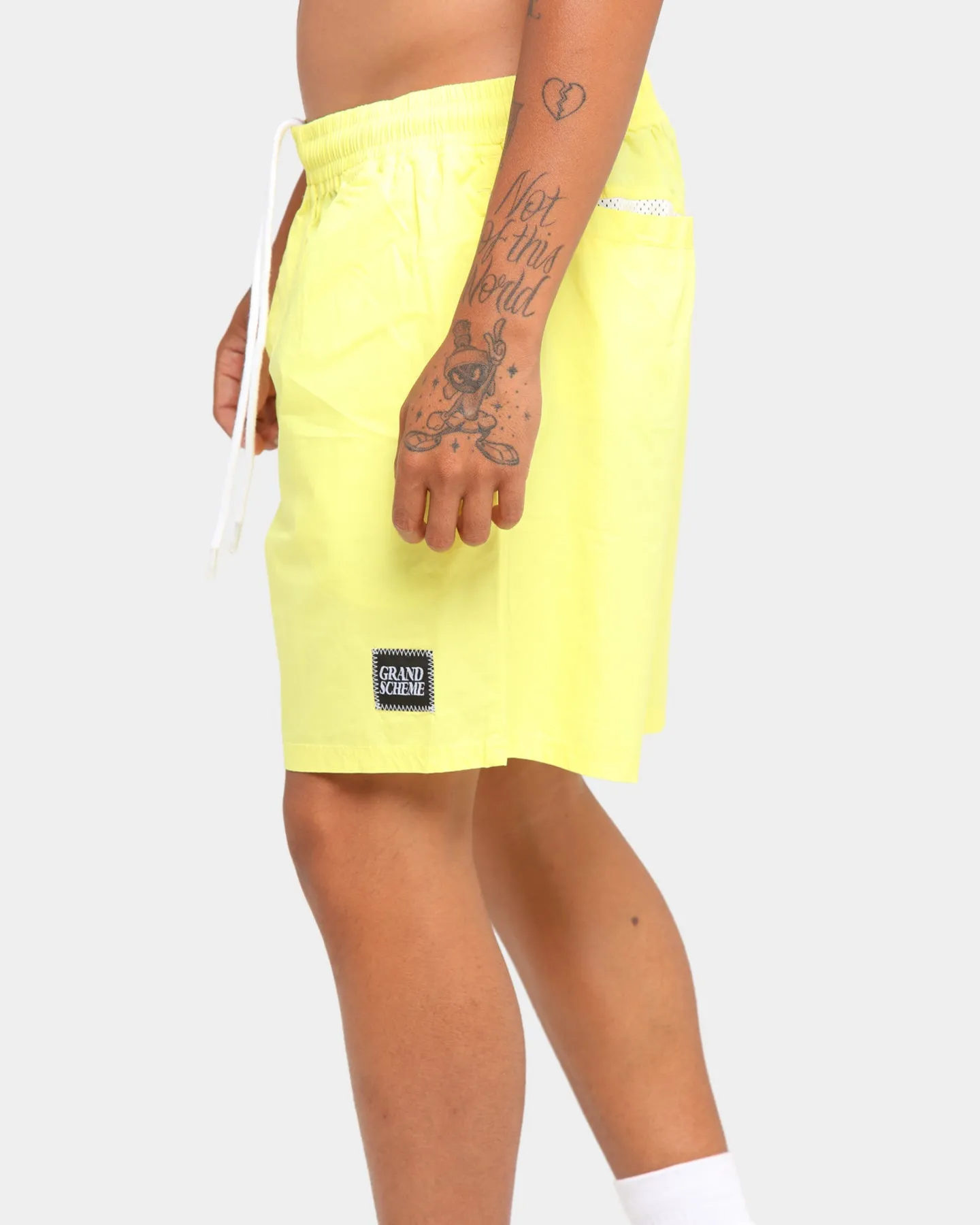 Grand Scheme Wobbly Swim Shorts Yellow