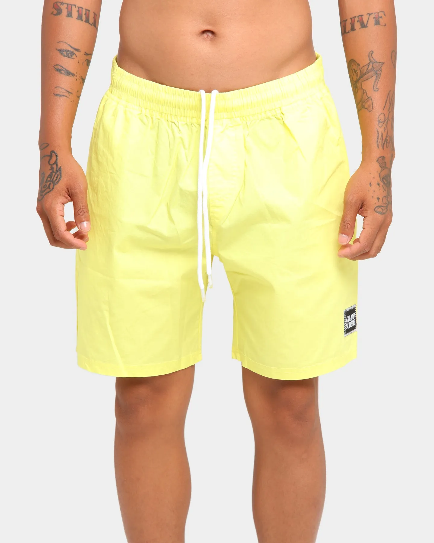 Grand Scheme Wobbly Swim Shorts Yellow