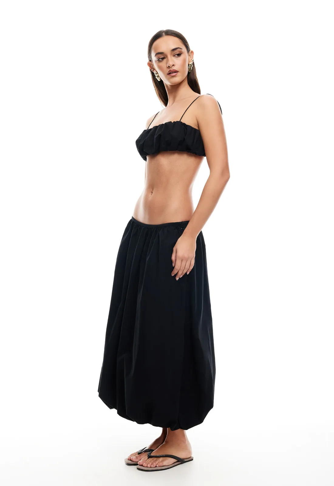 INTUITION BUBBLE MIDI SKIRT - ONYX