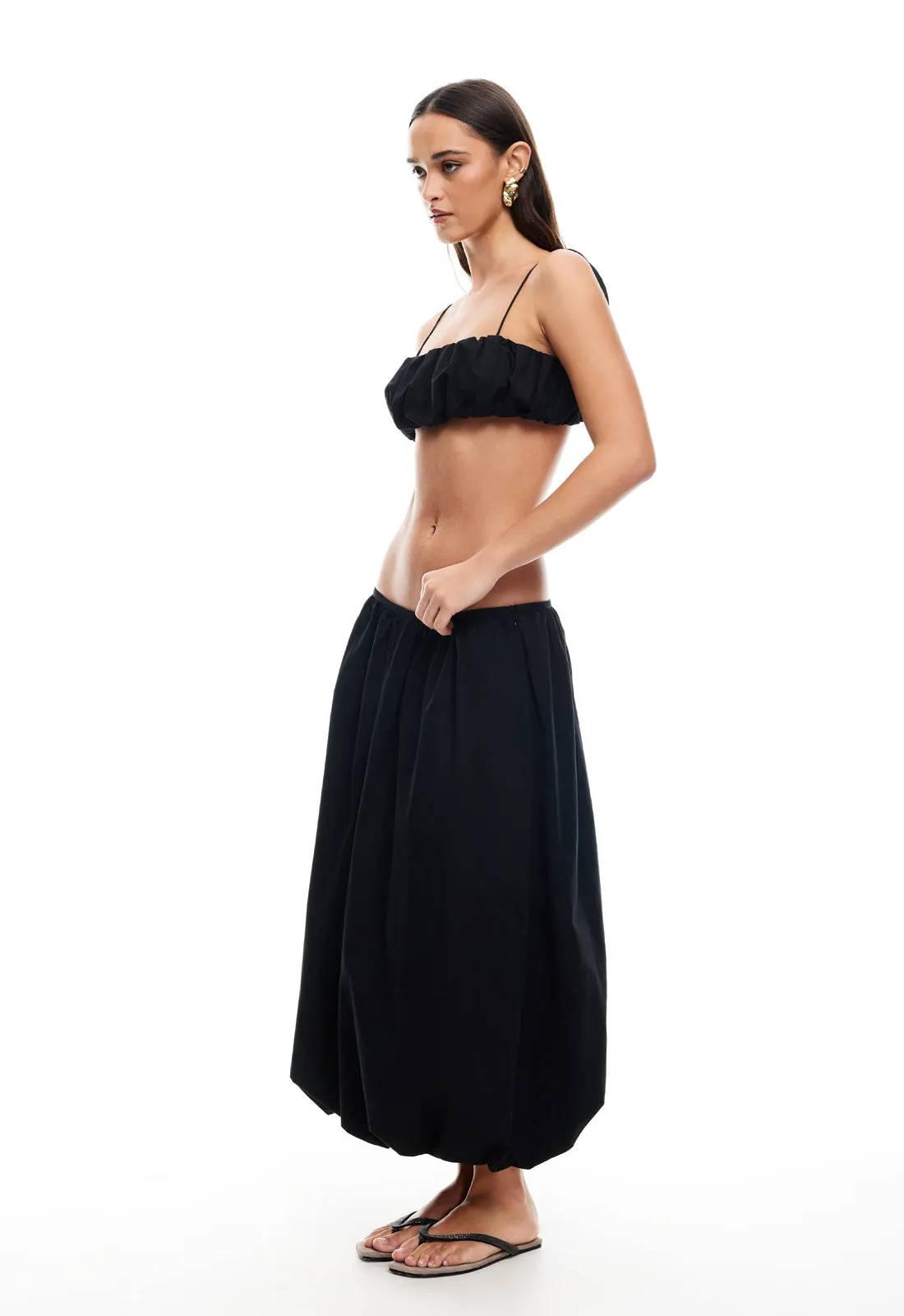 INTUITION BUBBLE MIDI SKIRT - ONYX