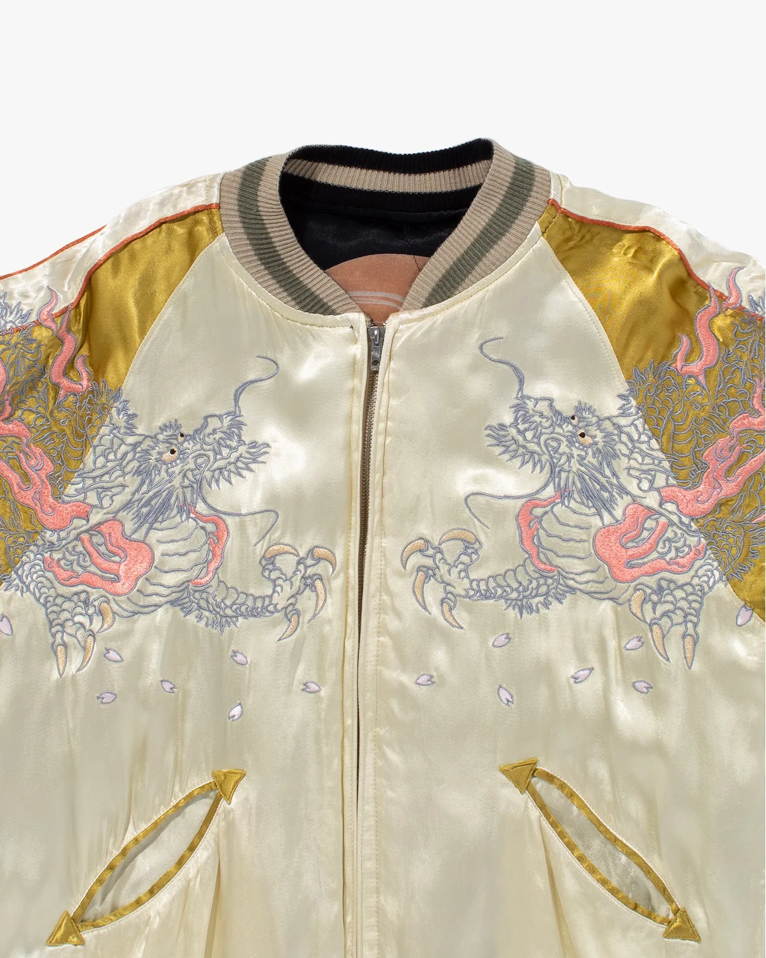 Japanese Repro Souvenir Jacket, Reversible, Gold with Dragon