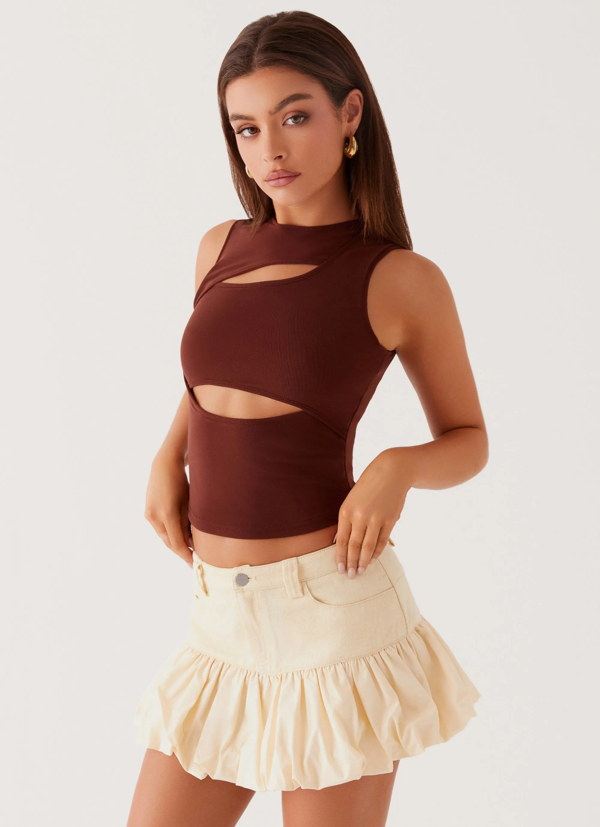 Kali Denim Mini Skirt - Ivory