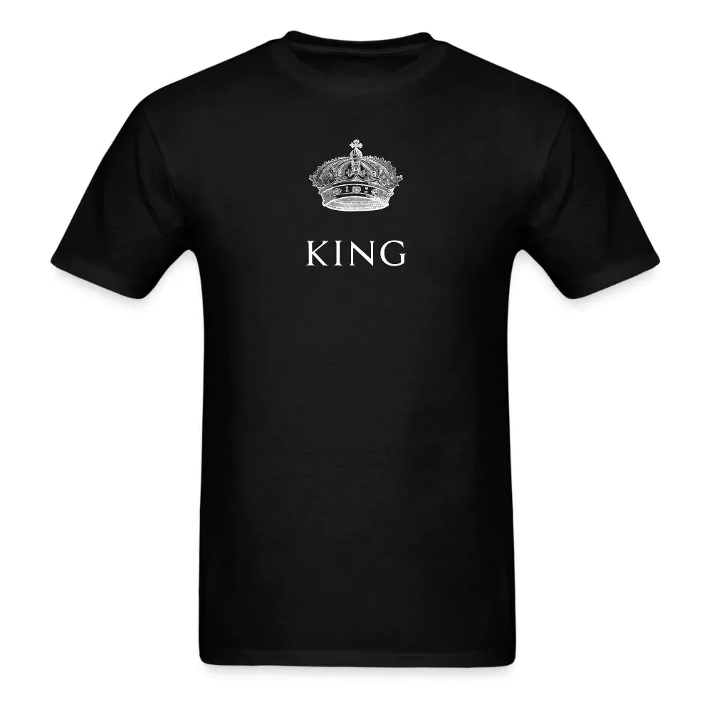 King And Queen Couple T-Shirts White Crowns