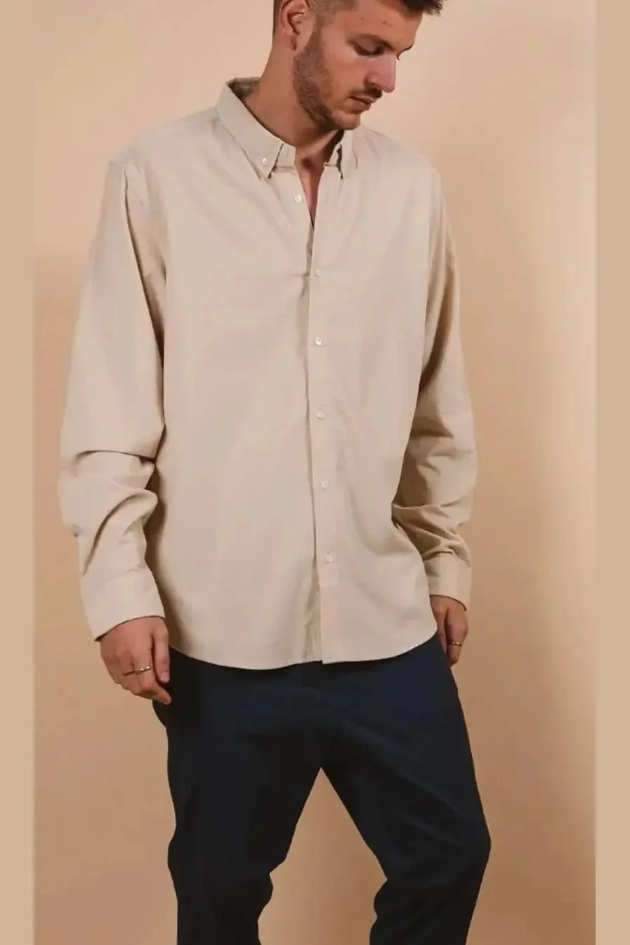 Kore roy l/s cord shirt- sand