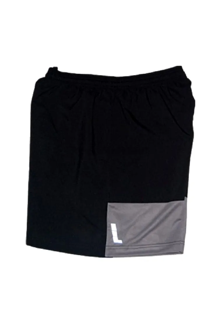 Landmark Running Shorts Nylon Spandex Full Garter With Reflectorize On Lower Back - Black