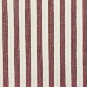 Maroon Red-White Stripe Stretch Poly Double Knit Activewear Fabric