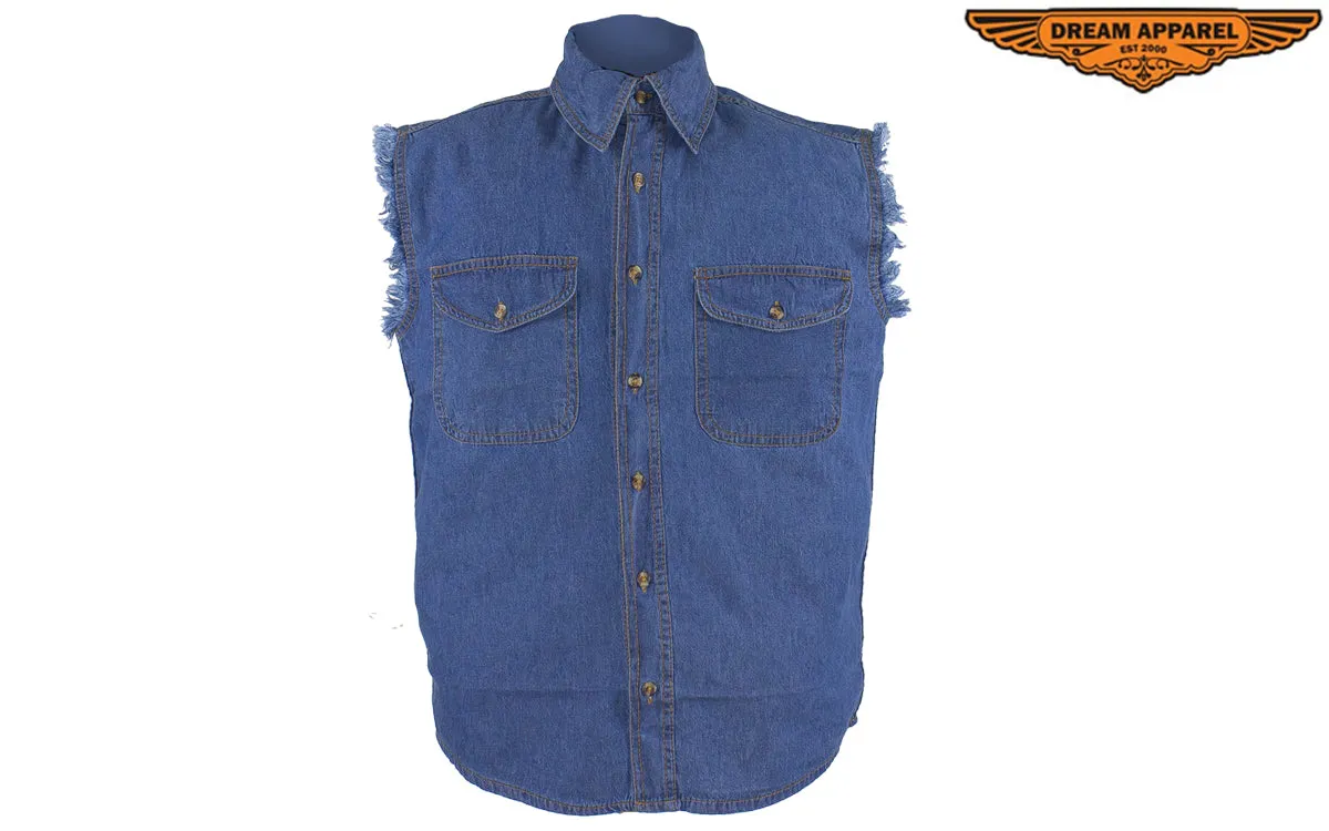 Mens Denim Blue Sleeveless