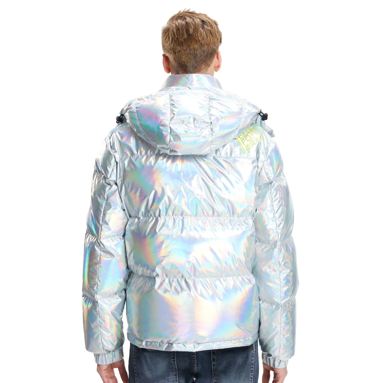 Mens Winter Jackets Goose Down Laser Silver Colour