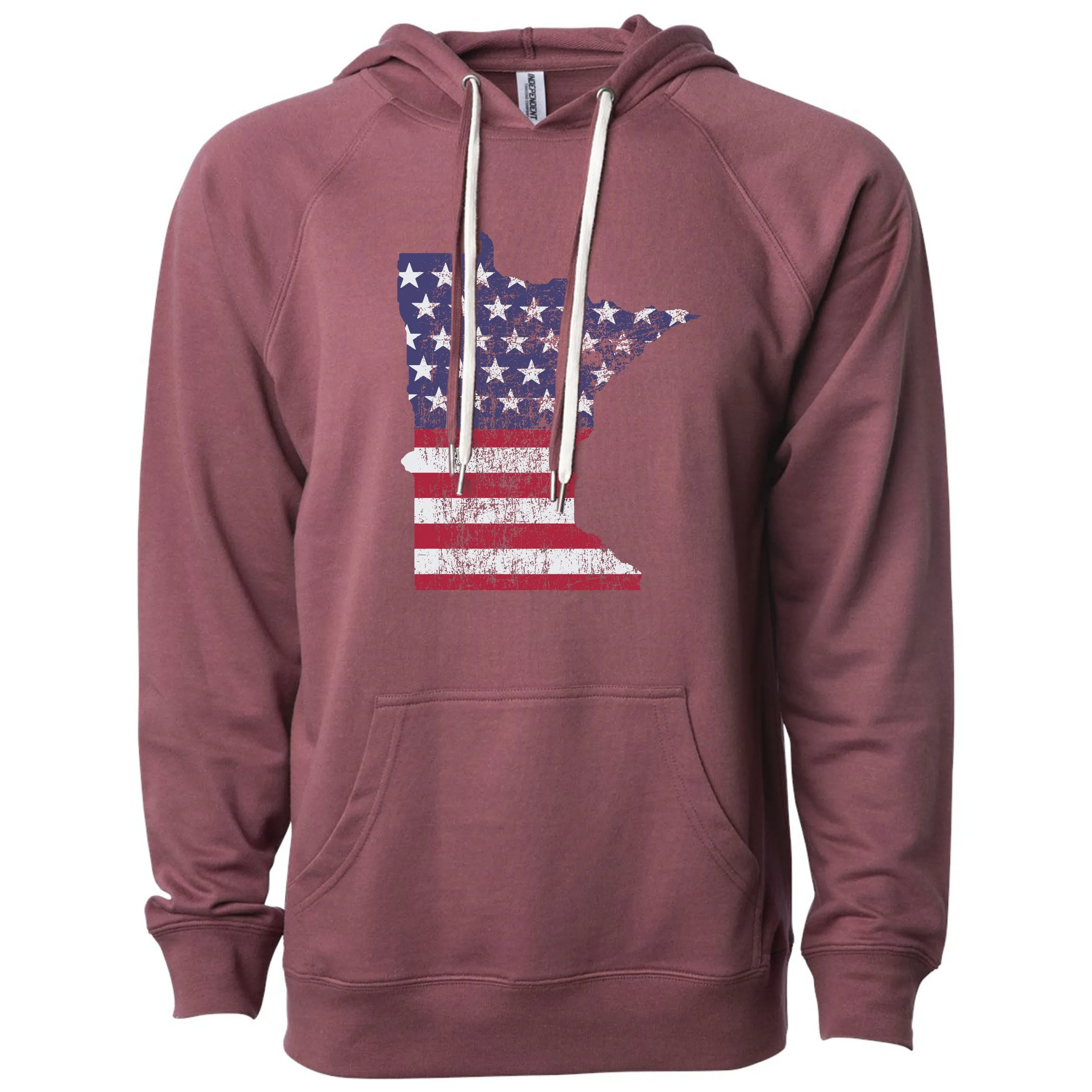 Minnesota USA Flag Lightweight Hoodie