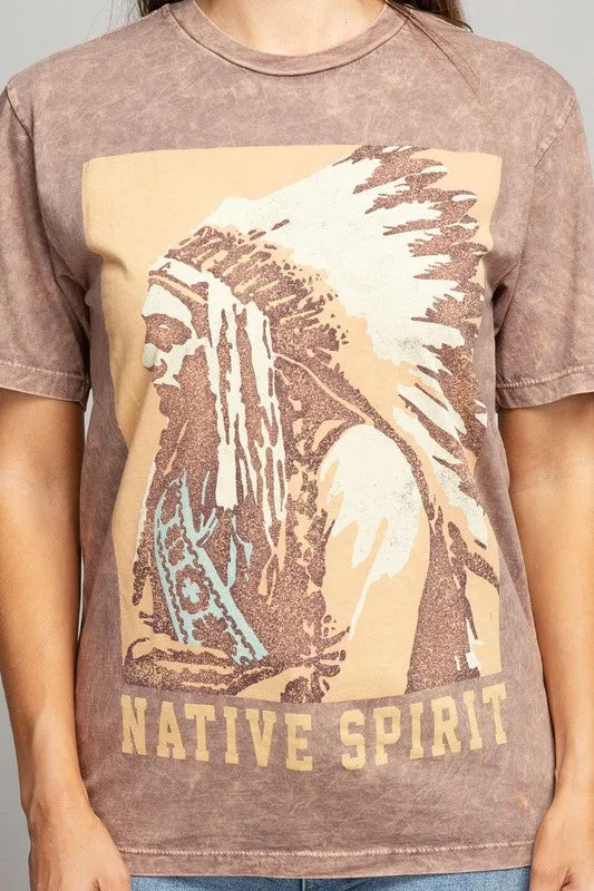 Native Spirit Tee in Mocha Mineral Wash