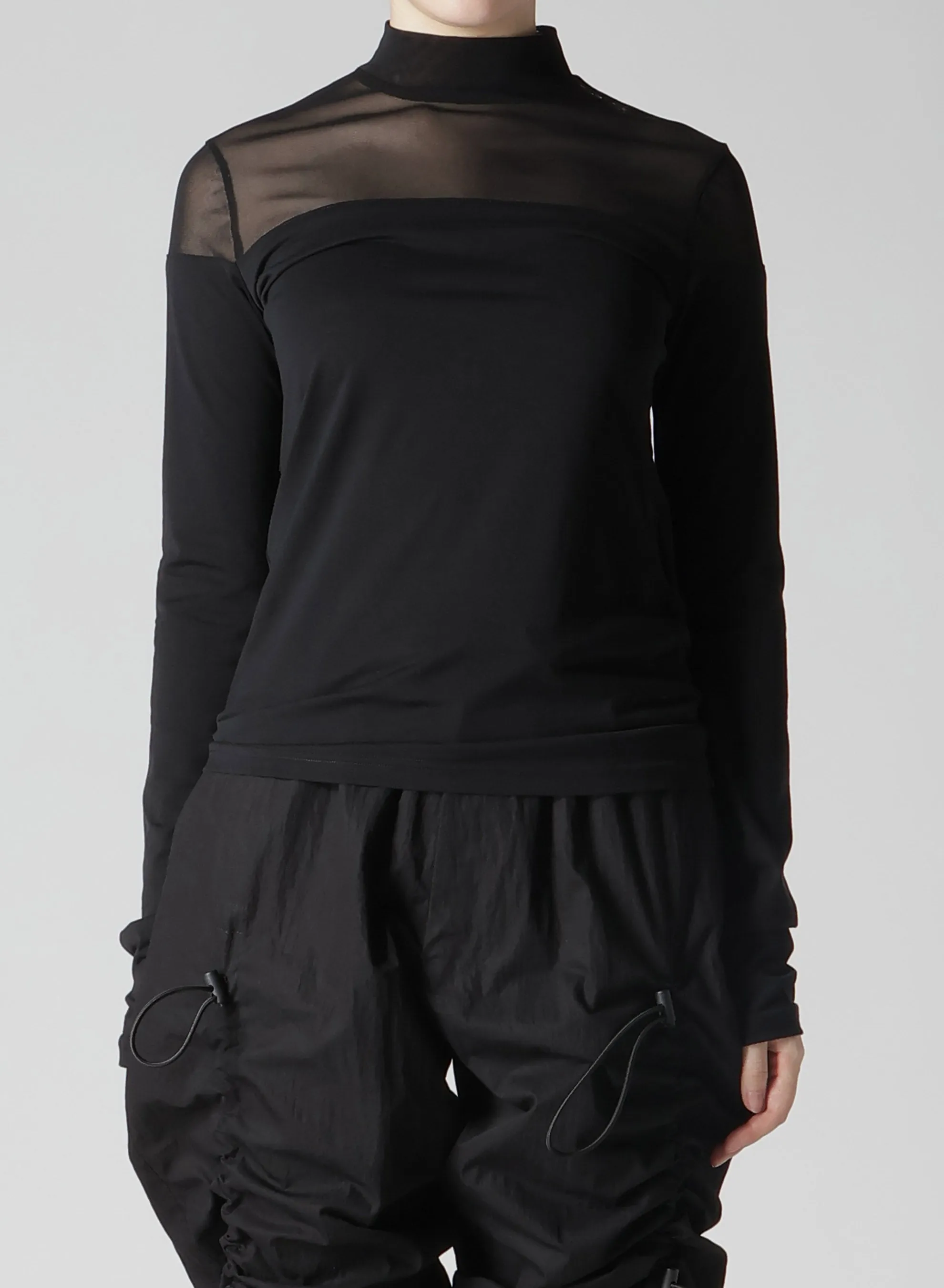 PANELED HIGH NECK PULLOVER