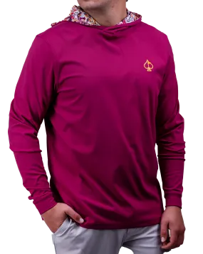 Performance Golf Hoodie - Dark Fuchsia Splatter