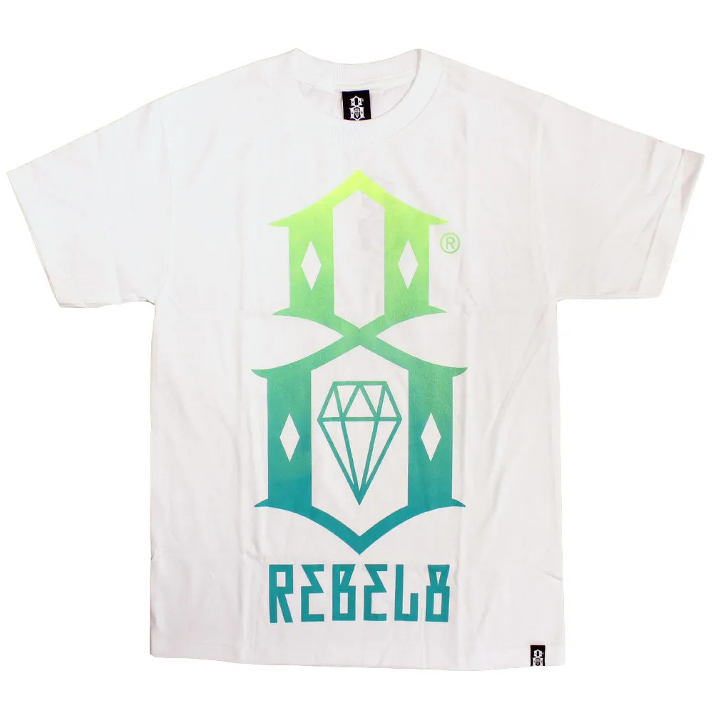 Rebel8 Gradient Logo T-shirt White Green