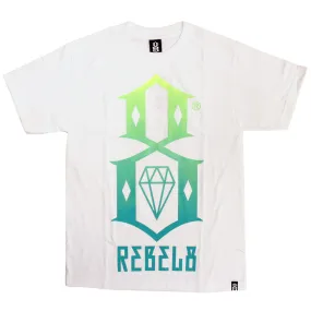 Rebel8 Gradient Logo T-shirt White Green