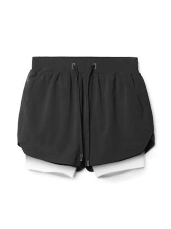 TEEK - Mens Double Layer Breathable Anti-Exposure Sports Shorts