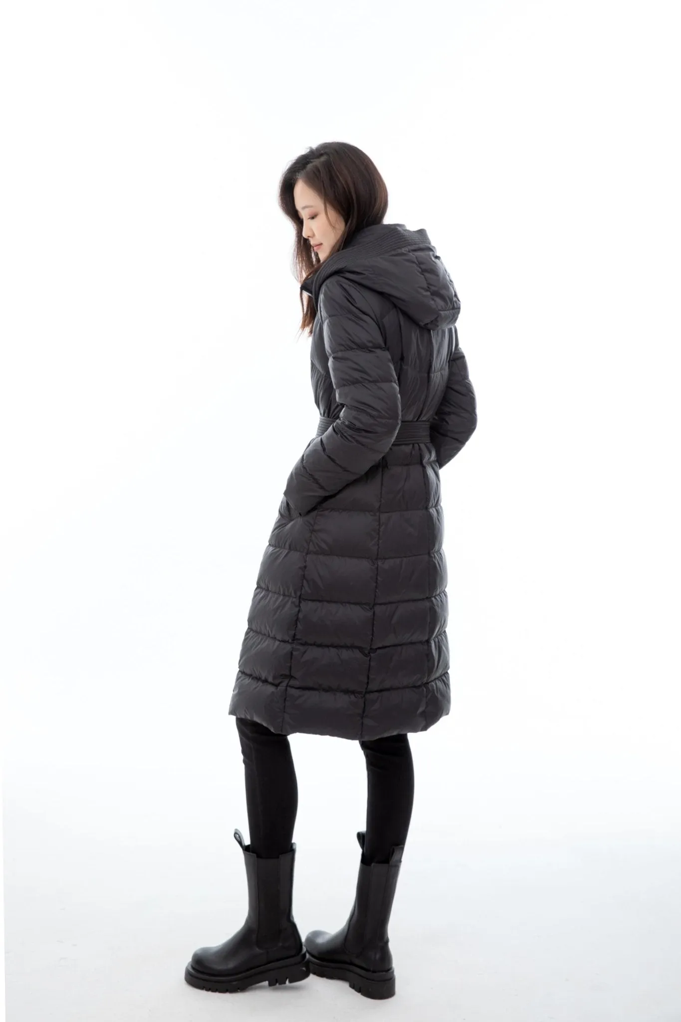 Waisted X-fit Down Jacket with Hood