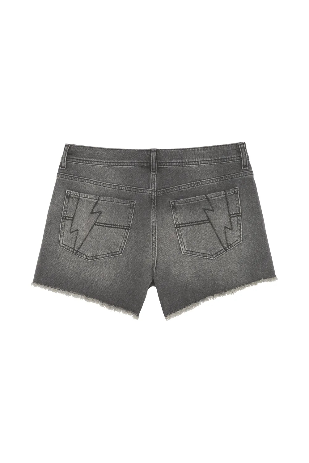 Washed Grey Distressed Denim Shorts